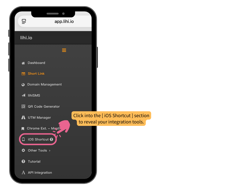 Finding the lihi Add-on menu in the dashboard.